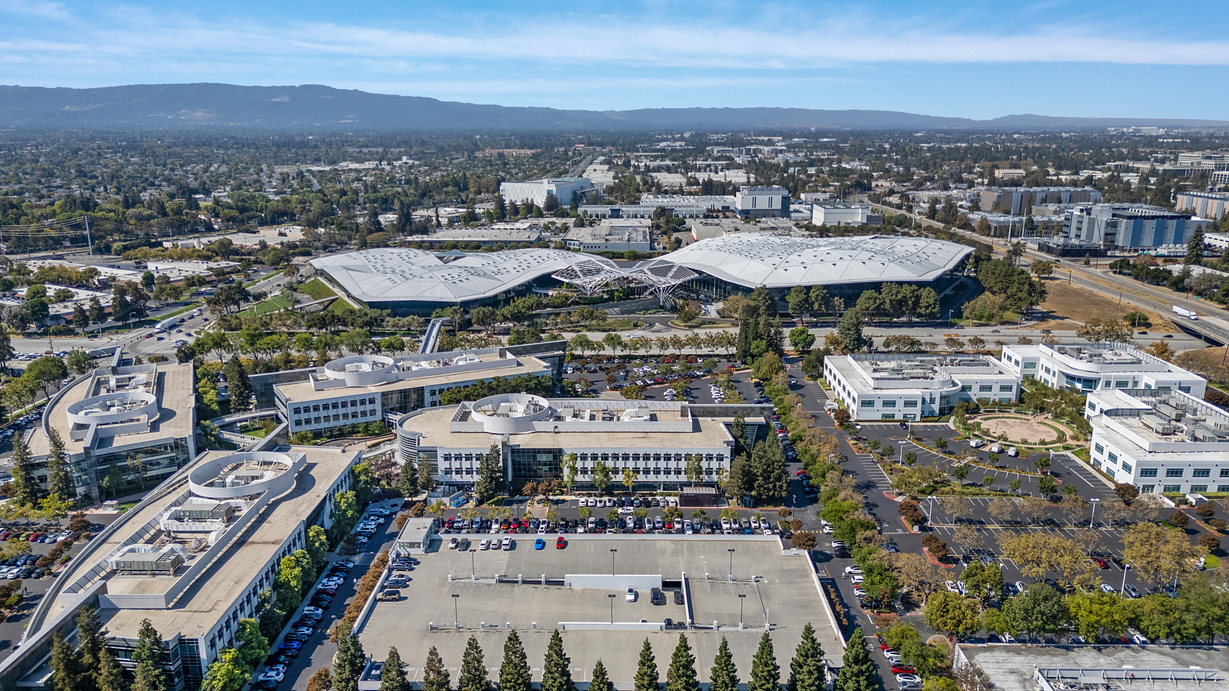 overhead view of NVIDIA headquarters in the city of Santa Clara