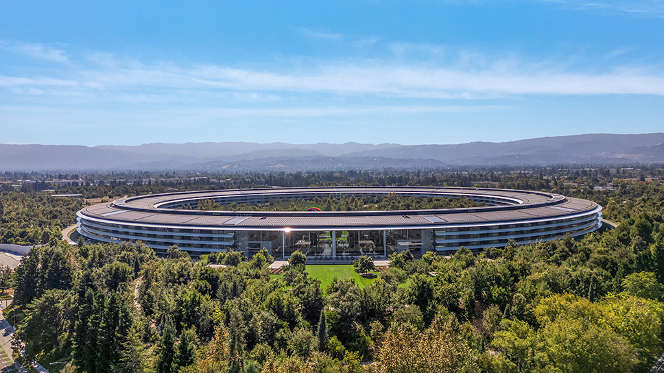 Outside view of Apple headquarters in the city of Cupertino